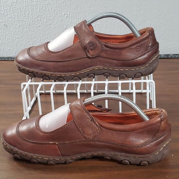 BORN Brown Mary Jane Leather Flat Shoe‎ size US 10/ EUR 42 Thick Gummy Sole - Picture 2 of 11